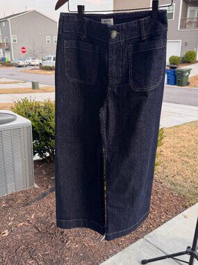 The Colette Crop High-Rise Wide-Leg Jeans by Maeve